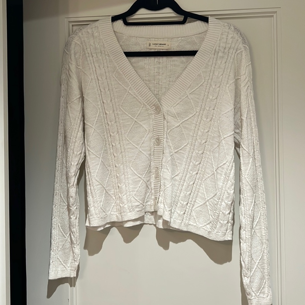 Lucky brand cropped button down Sweater